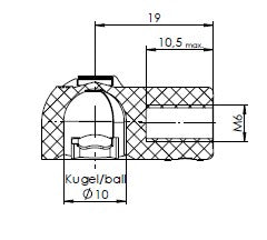 Brake Tester Gas Strut - SUSPA Part Number 01611592
