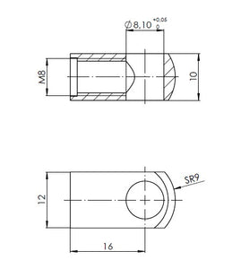 Bed Gas Spring - SUSPA Part Number 01611278B <br> 16-4-212-170-A412-B412
